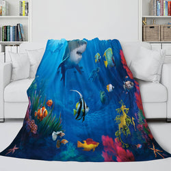 Shark Flannel Blanket Fleece Throw Blanket Wrap Nap Bedding Sets (Online Order Only)