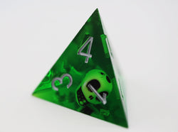 Sharp Edge Resin RPG Dice Set - Green Skulls (ONLINE ORDER ONLY)