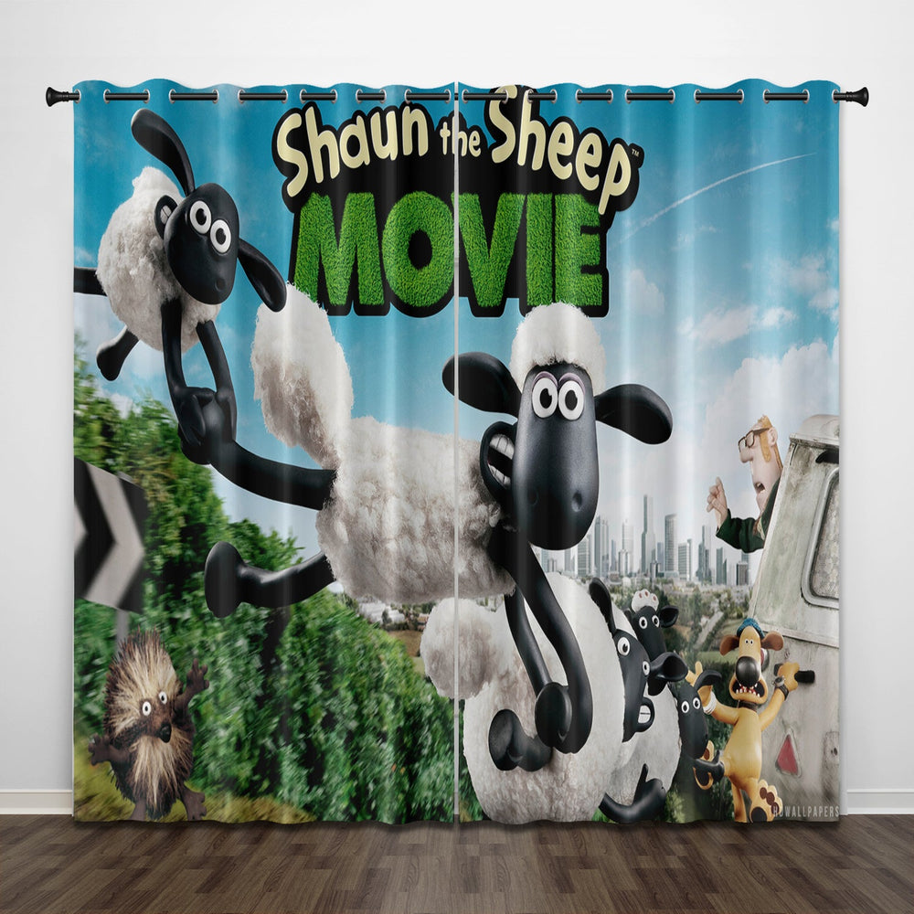 Shaun the Sheep Curtains Pattern Blackout Window Drapes (Online Order Only)