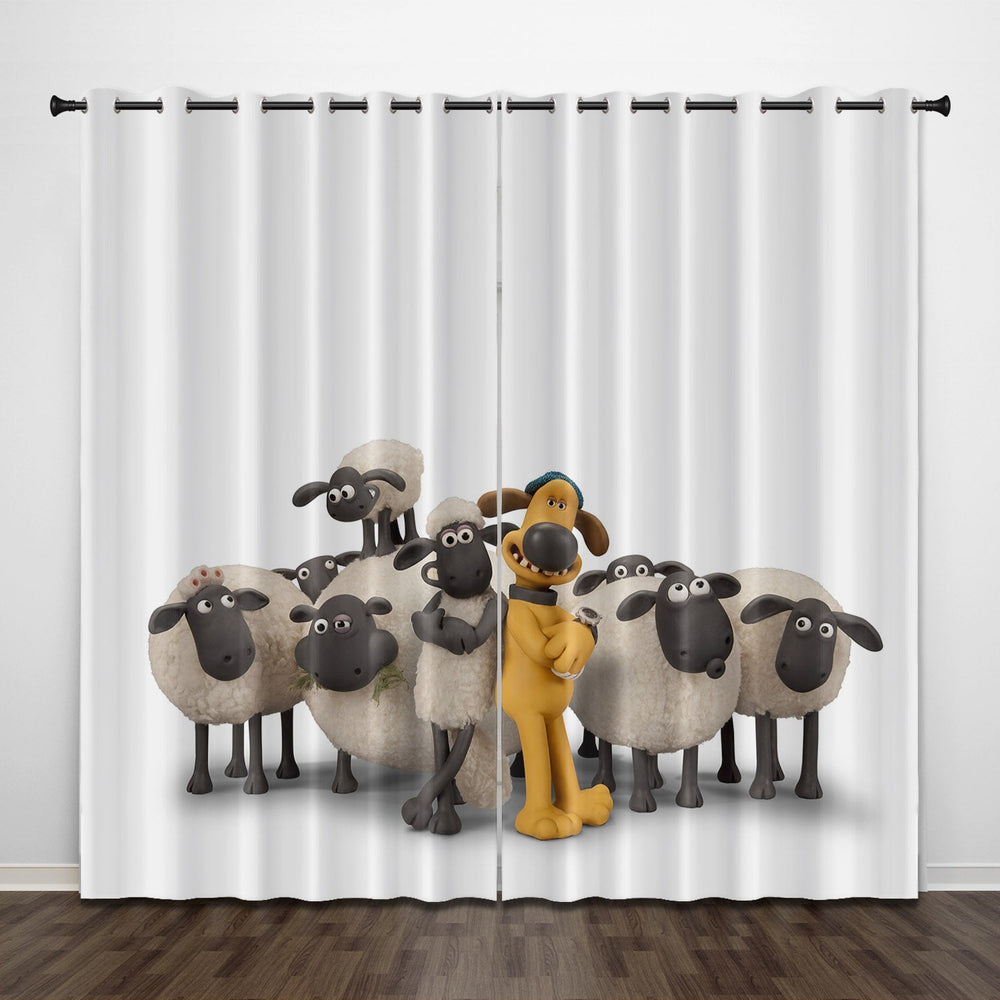 Shaun the Sheep Curtains Pattern Blackout Window Drapes (Online Order Only)