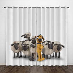 Shaun the Sheep Curtains Pattern Blackout Window Drapes (Online Order Only)