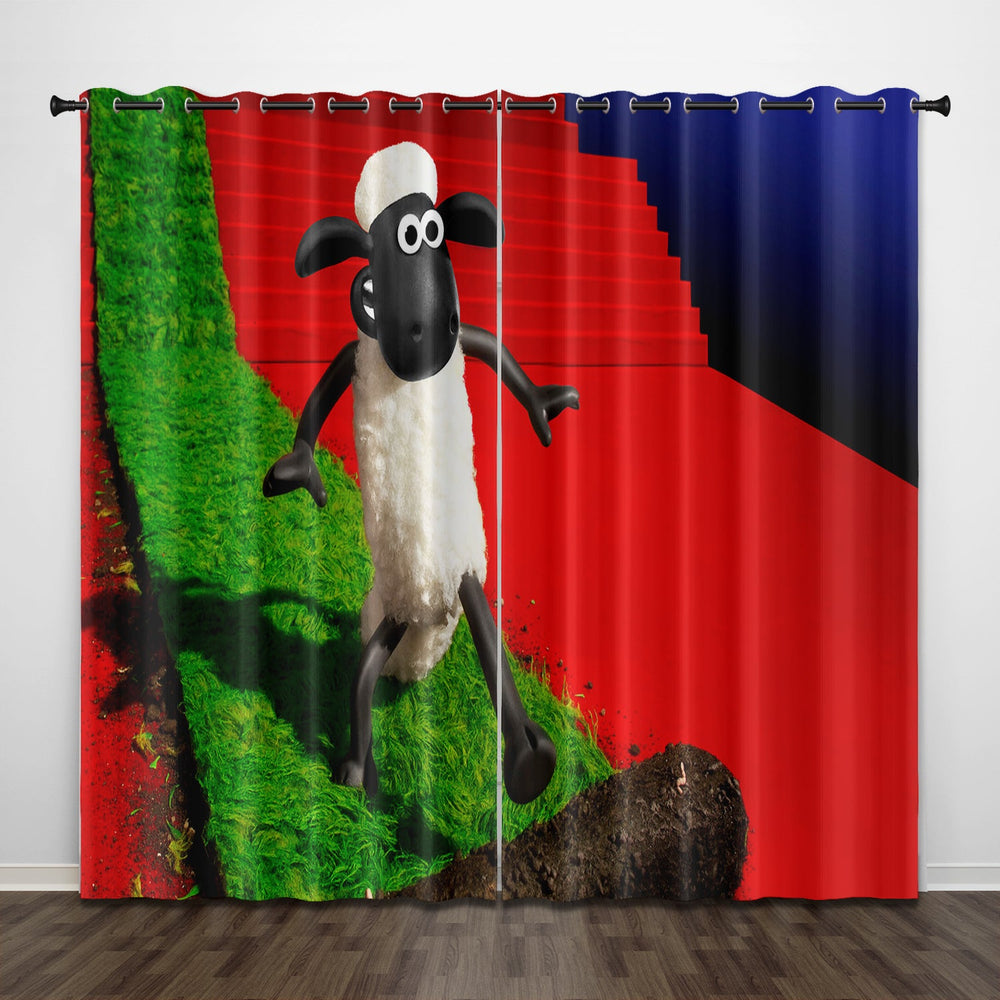 Shaun the Sheep Curtains Pattern Blackout Window Drapes (Online Order Only)