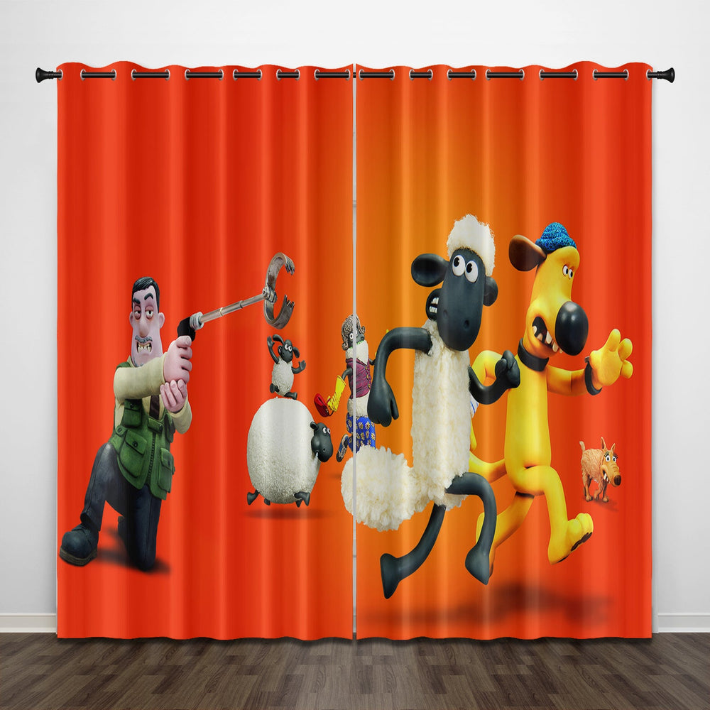 Shaun the Sheep Curtains Pattern Blackout Window Drapes (Online Order Only)