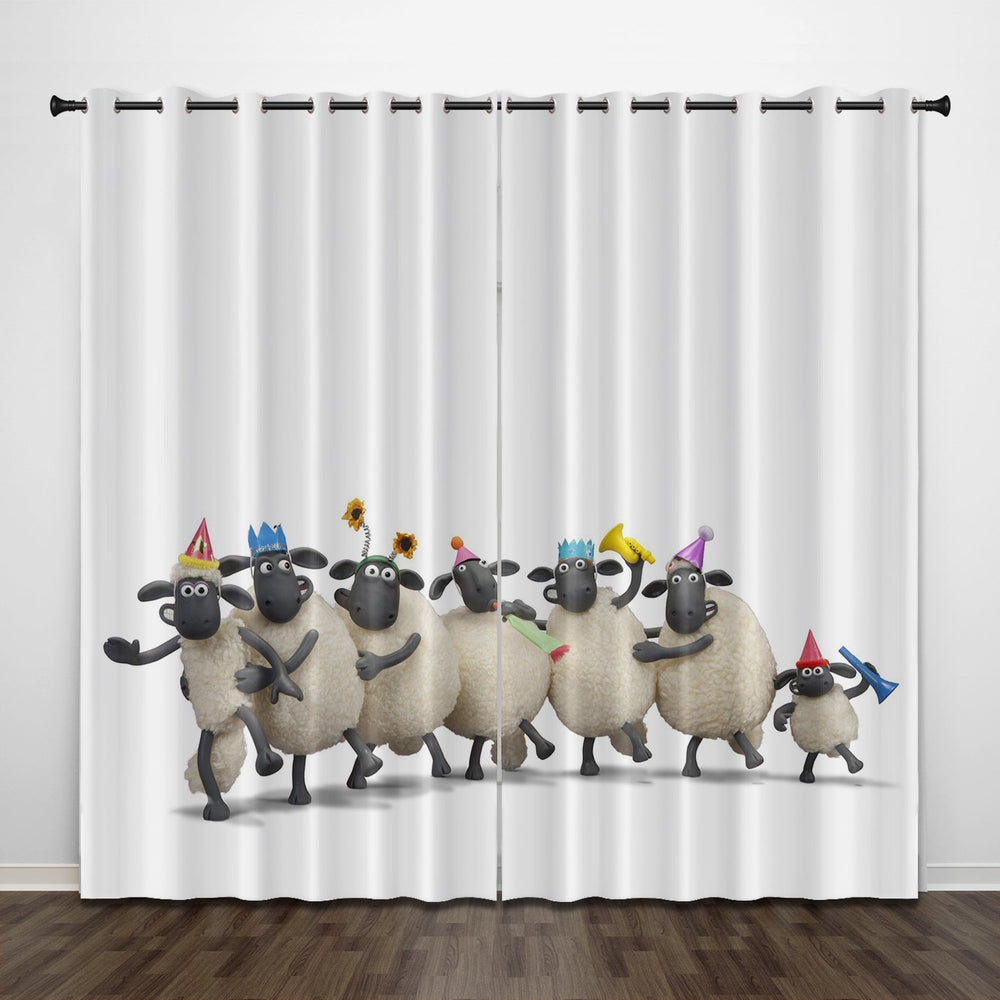 Shaun the Sheep Curtains Pattern Blackout Window Drapes (Online Order Only)