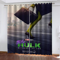 She Hulk Curtains Blackout Cosplay Window Drapes for Room Decoration (Online Order Only)