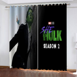 She Hulk Curtains Blackout Cosplay Window Drapes for Room Decoration (Online Order Only)