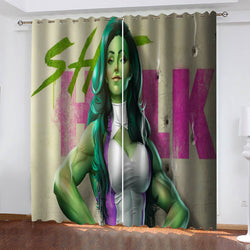 She Hulk Curtains Blackout Cosplay Window Drapes for Room Decoration (Online Order Only)