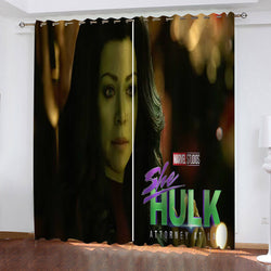 She Hulk Curtains Blackout Cosplay Window Drapes for Room Decoration (Online Order Only)