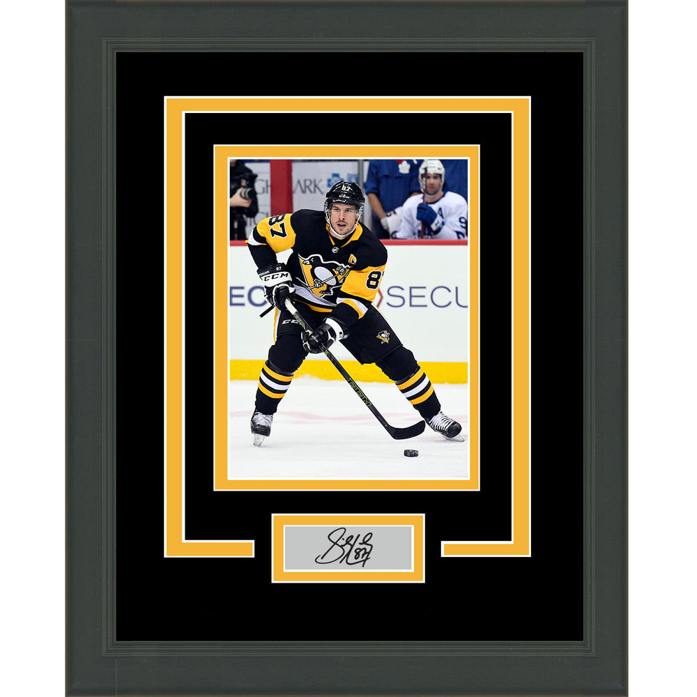 Framed Sidney Crosby Facsimile Laser Engraved Signature Auto Pittsburgh Penguins 11x14 Hockey Photo (ONLINE ORDER ONLY)