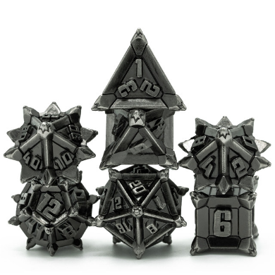 Warrior's Flail: Silver - Metal RPG Dice Set (ONLINE ORDER ONLY)