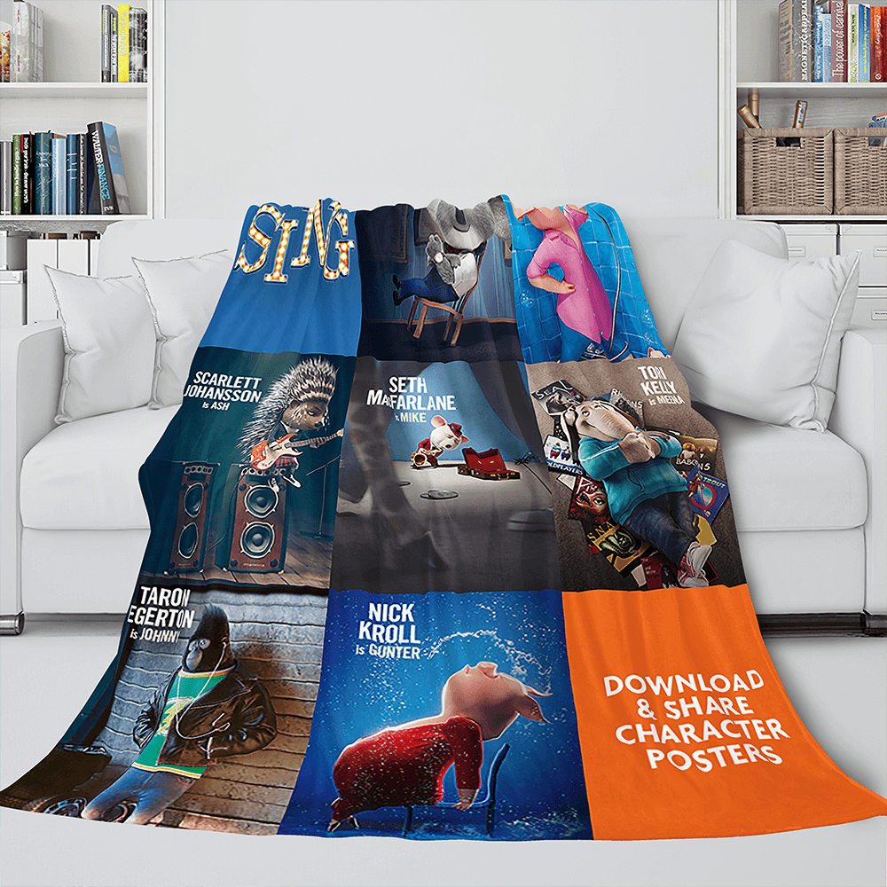 Sing 2 Blanket Flannel Fleece Throw Cosplay Blanket Room Decoration (Online Order Only)