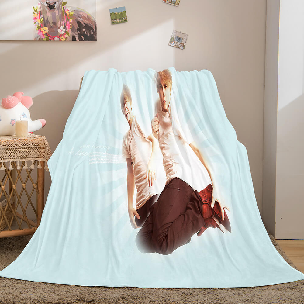 Super Star Justin Bieber Flannel Fleece Throw Blanket (Online Order Only)