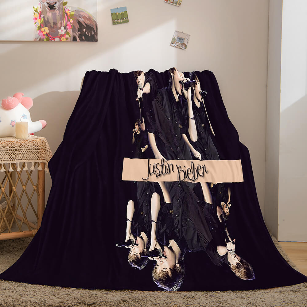 Super Star Justin Bieber Flannel Fleece Throw Blanket (Online Order Only)