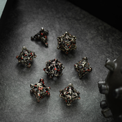 Skullforge Silver Hollow Metal DND Dice Set (ONLINE ORDER ONLY)