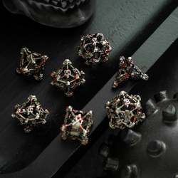 Skullforge Silver Hollow Metal DND Dice Set (ONLINE ORDER ONLY)