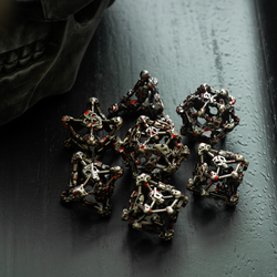 Skullforge Silver Hollow Metal DND Dice Set (ONLINE ORDER ONLY)