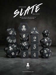 Kraken Slate 14 pc Slate TTRPG Dice Set (ONLINE ORDER ONLY)