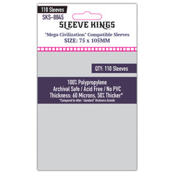 "Mega Civilization" Compatible Sleeves (75x105mm)  110 pack, 60 Micron, SKS-8845