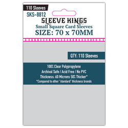 Small Square Game Card Sleeves (70x70mm) 110 Pack, 60 Micron, SKS-8812