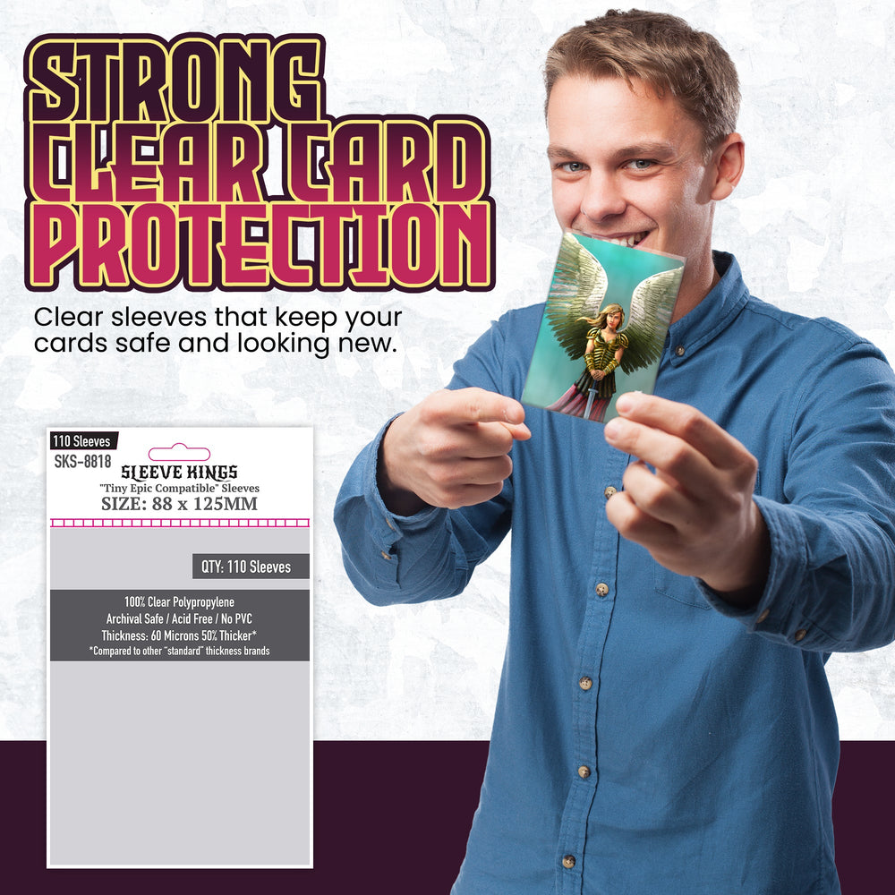 "Tiny Epic" Compatible Card Sleeves (88x125mm) 110 Pack, 60 Micron, SKS-8818
