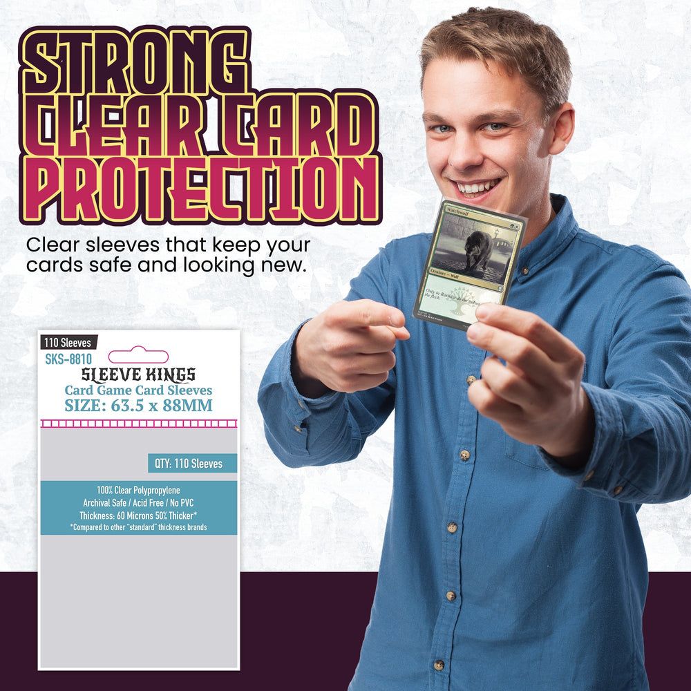 Standard Card Game Card Sleeves (63.5x88mm) 110 Pack, 60 Micron, SKS-8810