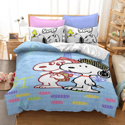 Snoopy Pattern Bedding Set Quilt Duvet Cover Without Filler (Online Order Only)