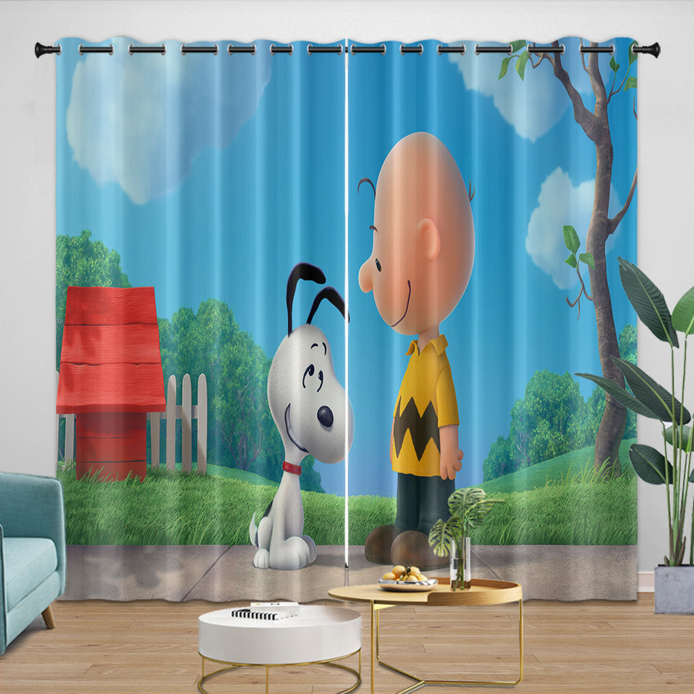 Snoopy Curtains Blackout Window Drapes Room Decoration