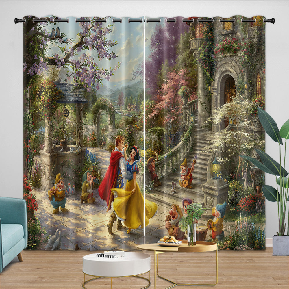 Snow White Curtains Blackout Window Drapes Room Decoration (Online Order Only)