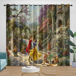 Snow White Curtains Blackout Window Drapes Room Decoration (Online Order Only)