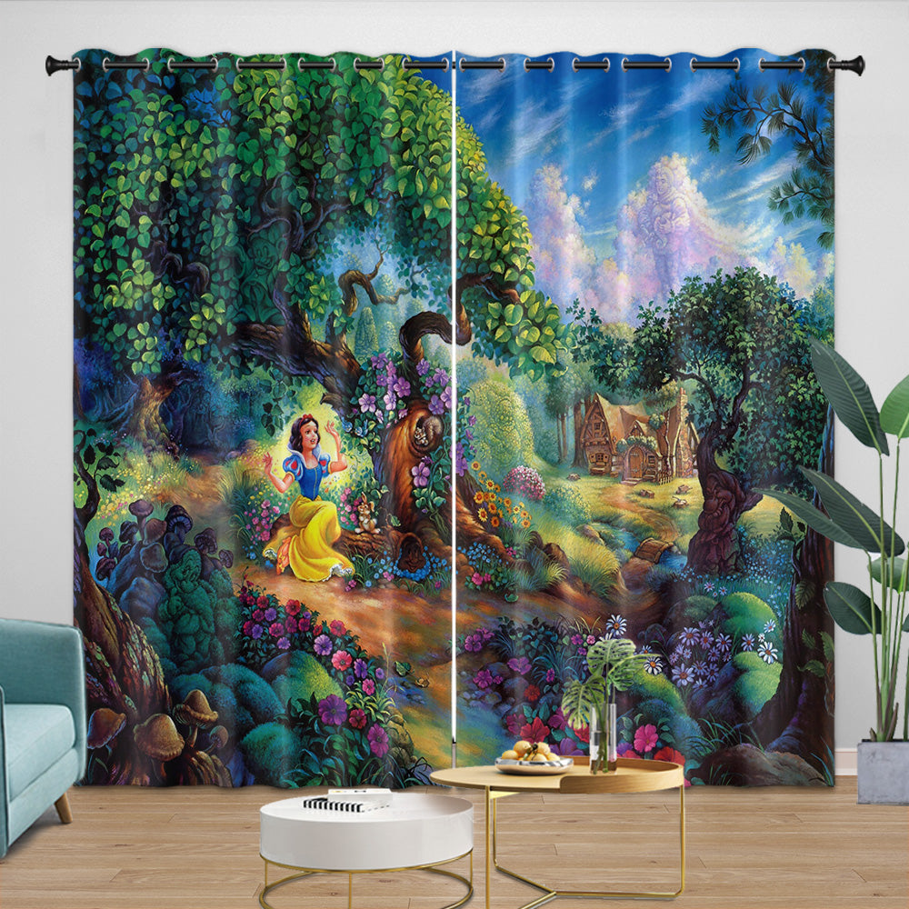 Snow White Curtains Blackout Window Drapes Room Decoration (Online Order Only)