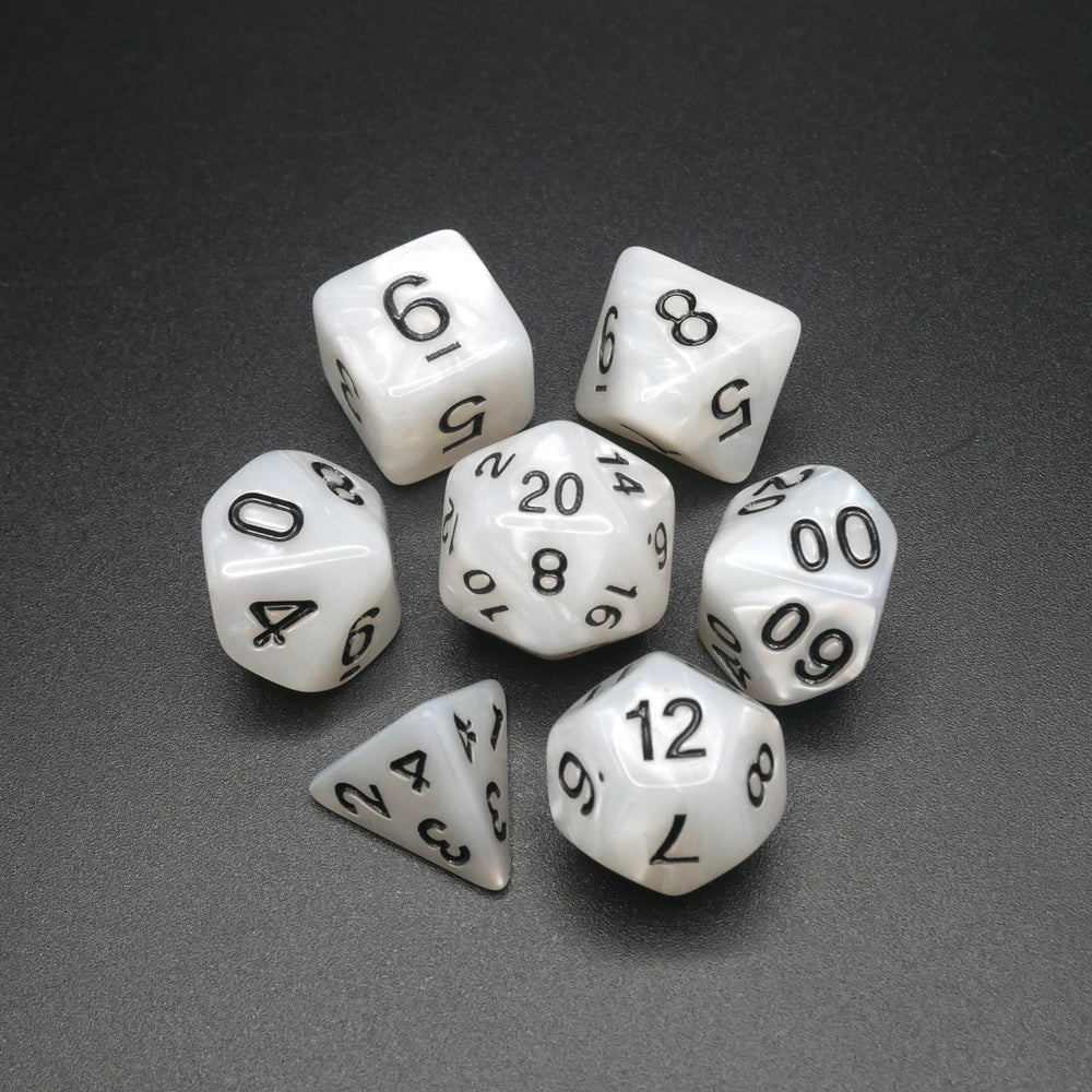 Snowy Owl - 7 Piece DnD Dice Set | Acrylic RPG Gaming Dice (ONLINE ORDER ONLY)