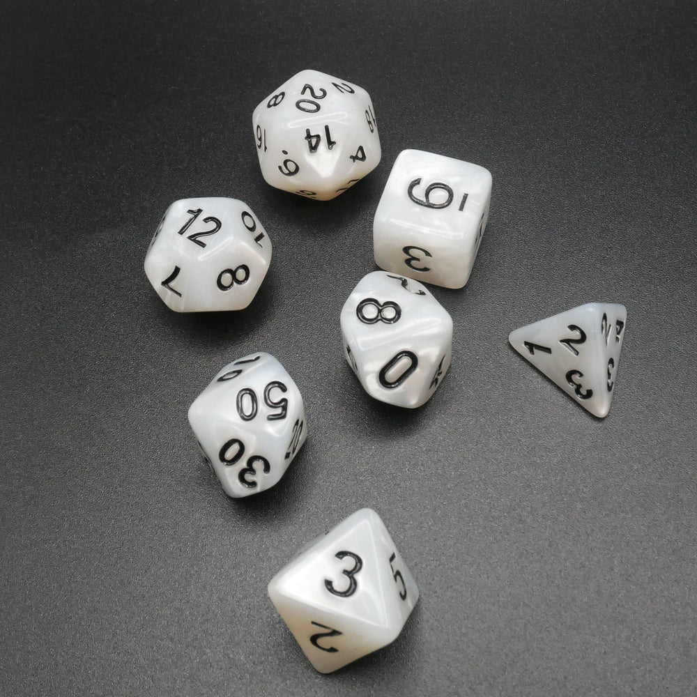 Snowy Owl - 7 Piece DnD Dice Set | Acrylic RPG Gaming Dice (ONLINE ORDER ONLY)