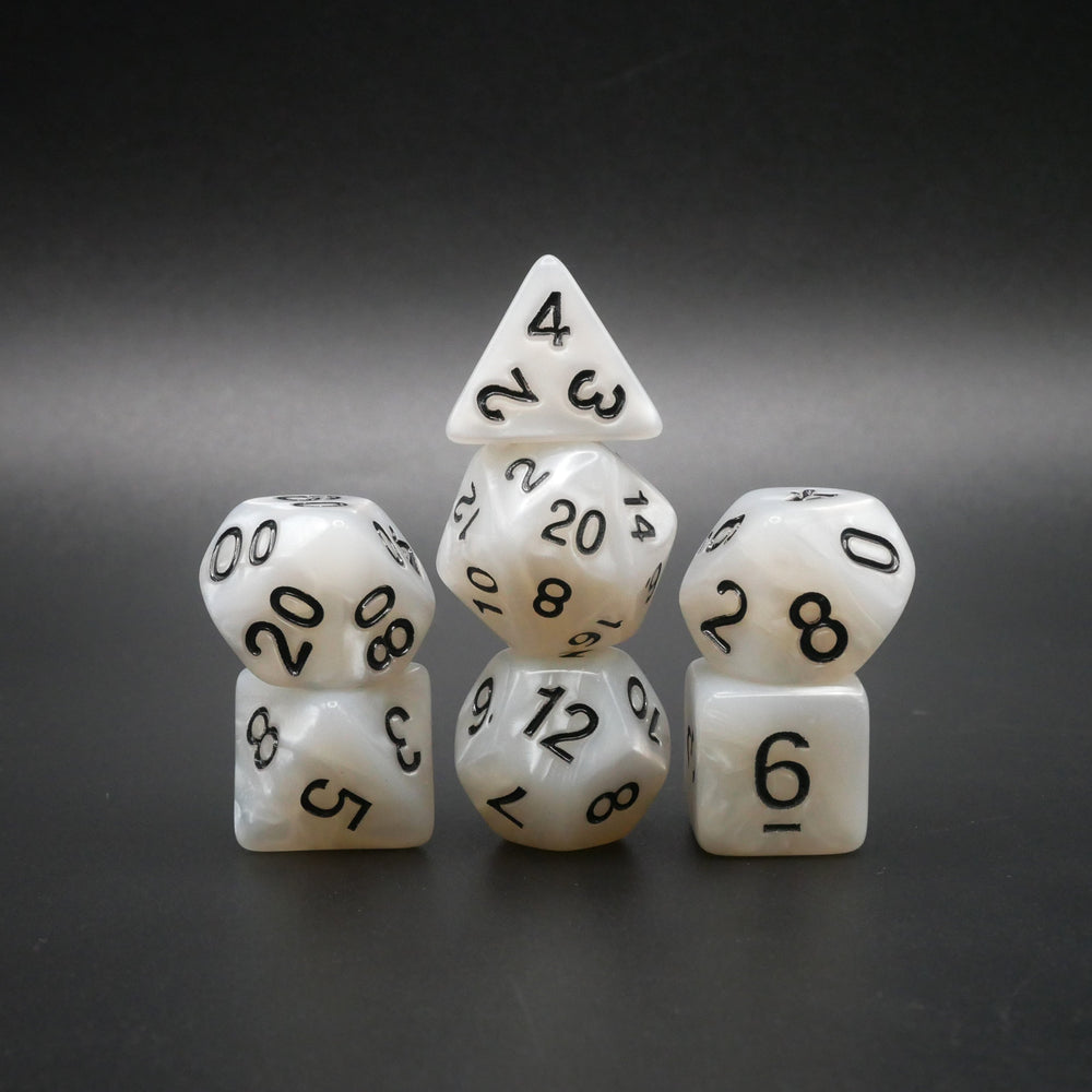 Snowy Owl - 7 Piece DnD Dice Set | Acrylic RPG Gaming Dice (ONLINE ORDER ONLY)