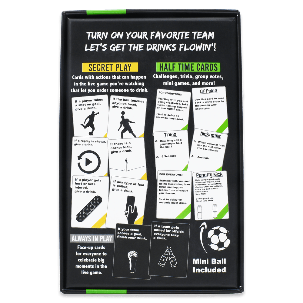 WATCH SOCCER, GET DRUNK - The Live Soccer Drinking Game (Online Order Only)