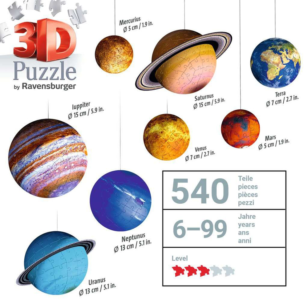 Solar System 540 Piece 3D Jigsaw Puzzle Ravensburger (ONLINE ORDER ONLY)
