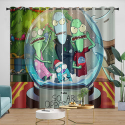 Solar Opposites Curtains Pattern Blackout Window Drapes Room Decoration (ONLINE ORDER ONLY)