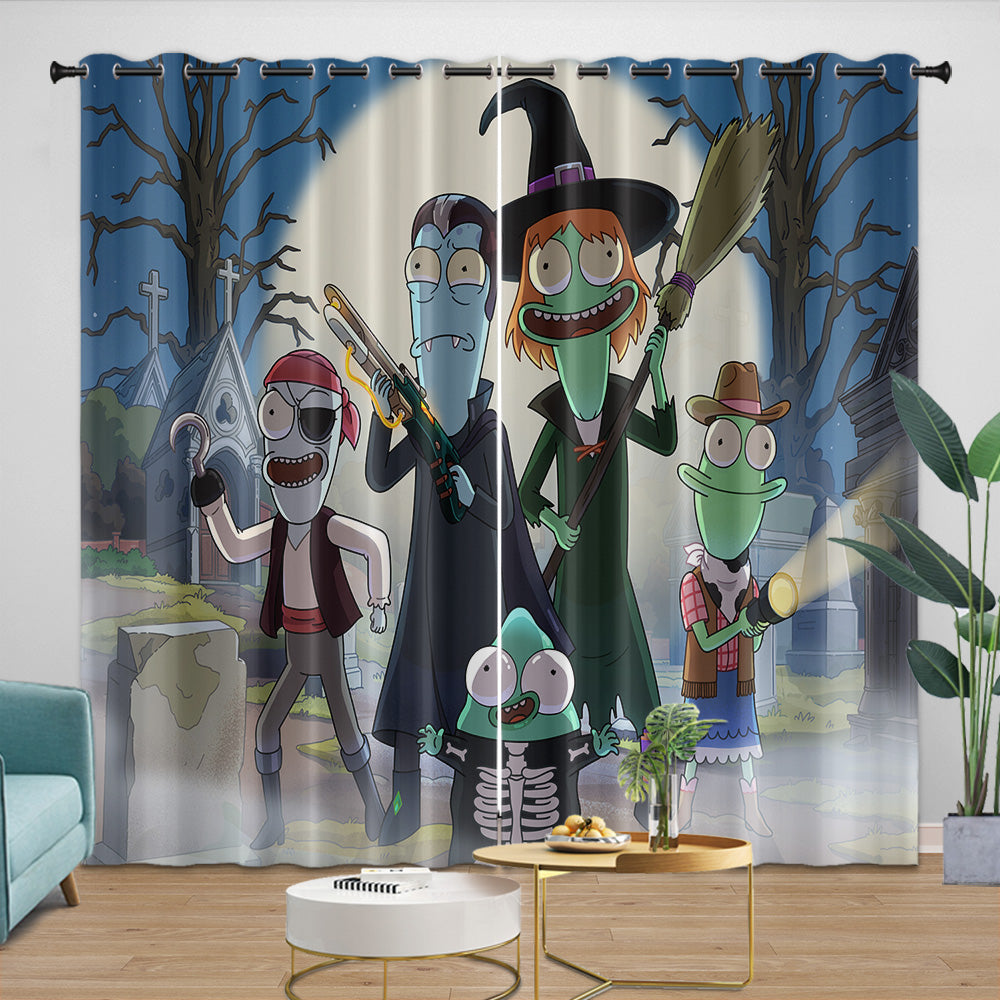 Solar Opposites Curtains Pattern Blackout Window Drapes Room Decoration (ONLINE ORDER ONLY)