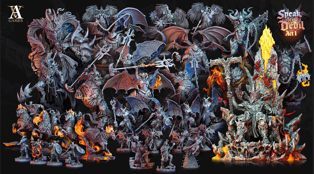 3D Printed Archvillain Games Azael Pit Lord Bust Speak of the Devil Act I 28 32mm D&D (Online Only)