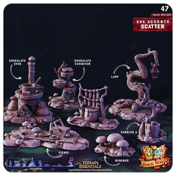 3D Printed Cast n Play Red Magic Spa Set 28mm 32mm D&D (Online Only)