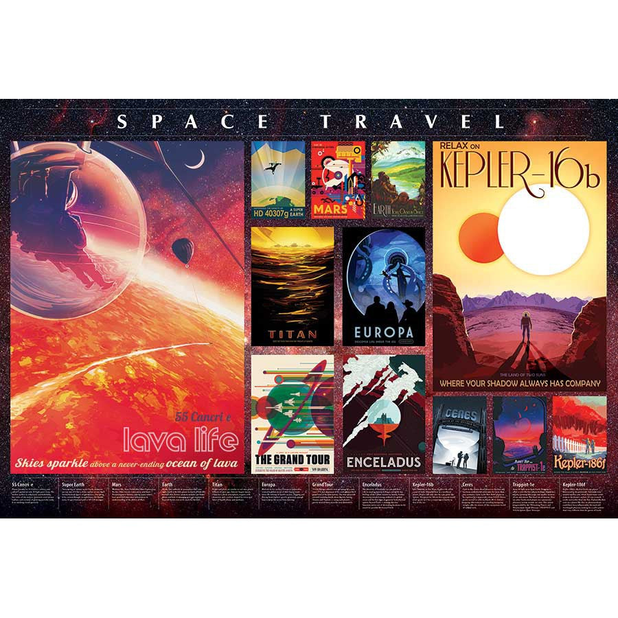Space Travel Posters 2000 Piece Jigsaw Puzzle Cobble Hill (ONLINE ORDER ONLY)