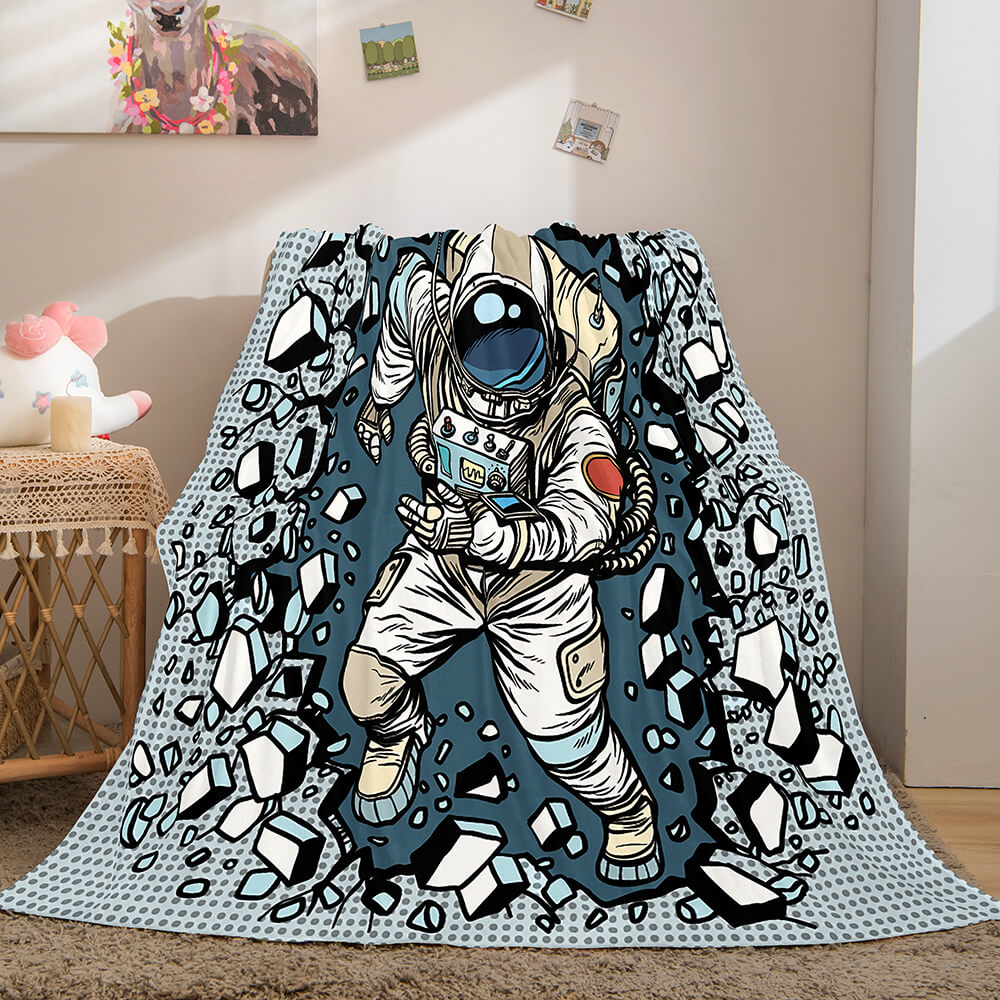 Space Astronaut Blanket Soft Flannel Blanket (Online Order Only)