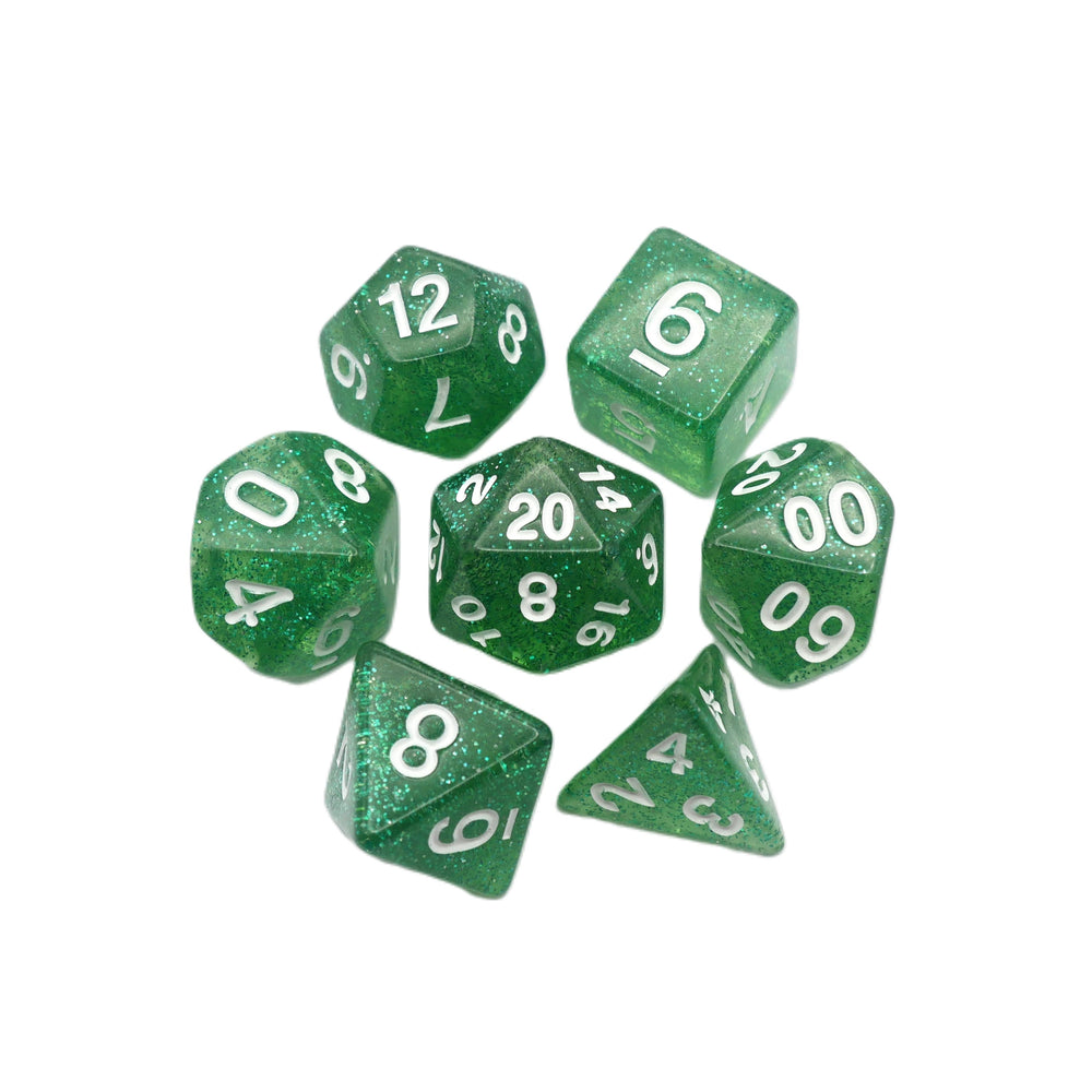 Spearmint Drop - 7 Piece DnD Dice Set | Acrylic RPG Gaming Dice (ONLINE ORDER ONLY)