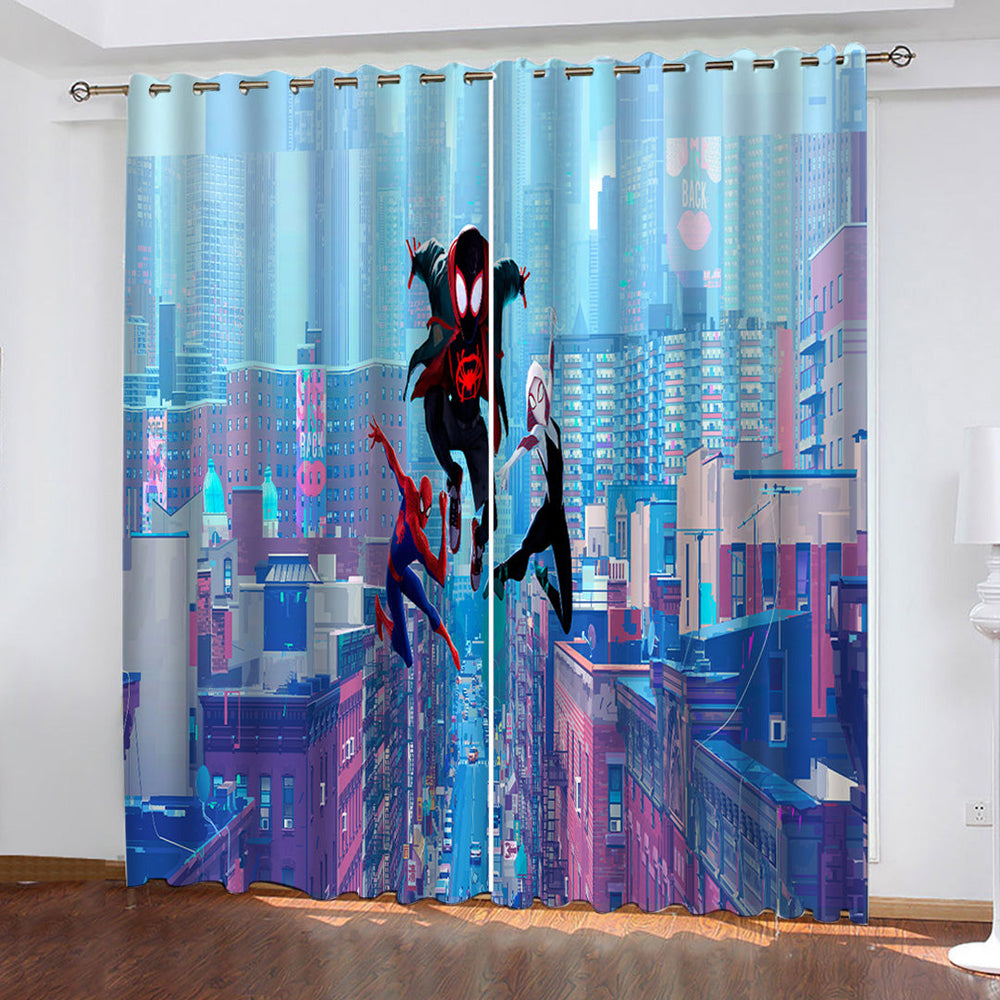 Spider-Man Into the Spider-Verse Curtains Pattern Blackout Window Drapes (Online Order Only)