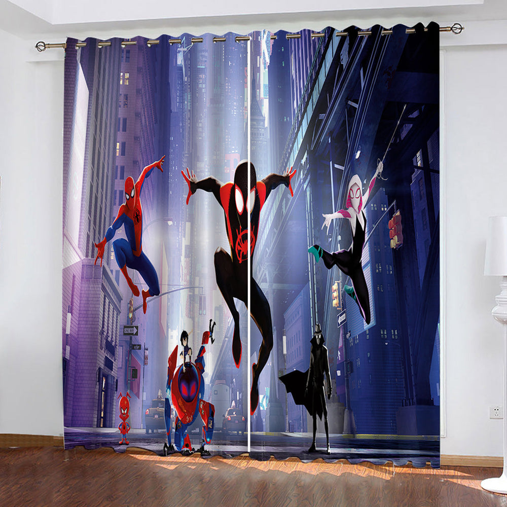 Spider-Man Into the Spider-Verse Curtains Pattern Blackout Window Drapes (Online Order Only)