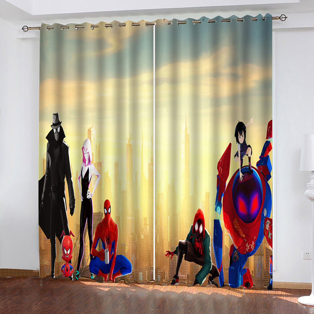 Spider-Man Into the Spider-Verse Curtains Pattern Blackout Window Drapes (Online Order Only)