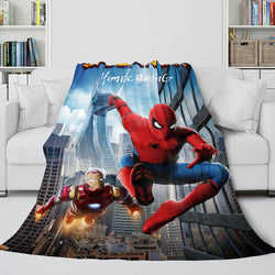 Spiderman Cosplay Blanket Flannel Fleece Blanket Throw Wrap Nap Quilt (Online Order Only)