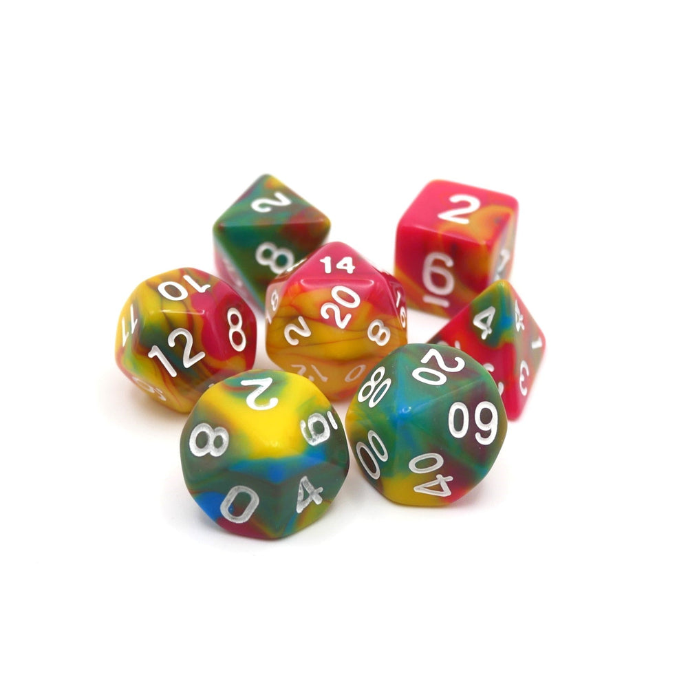 Spiral Lollipop - 7 Piece DnD Dice Set | Acrylic RPG Gaming Dice (ONLINE ORDER ONLY)