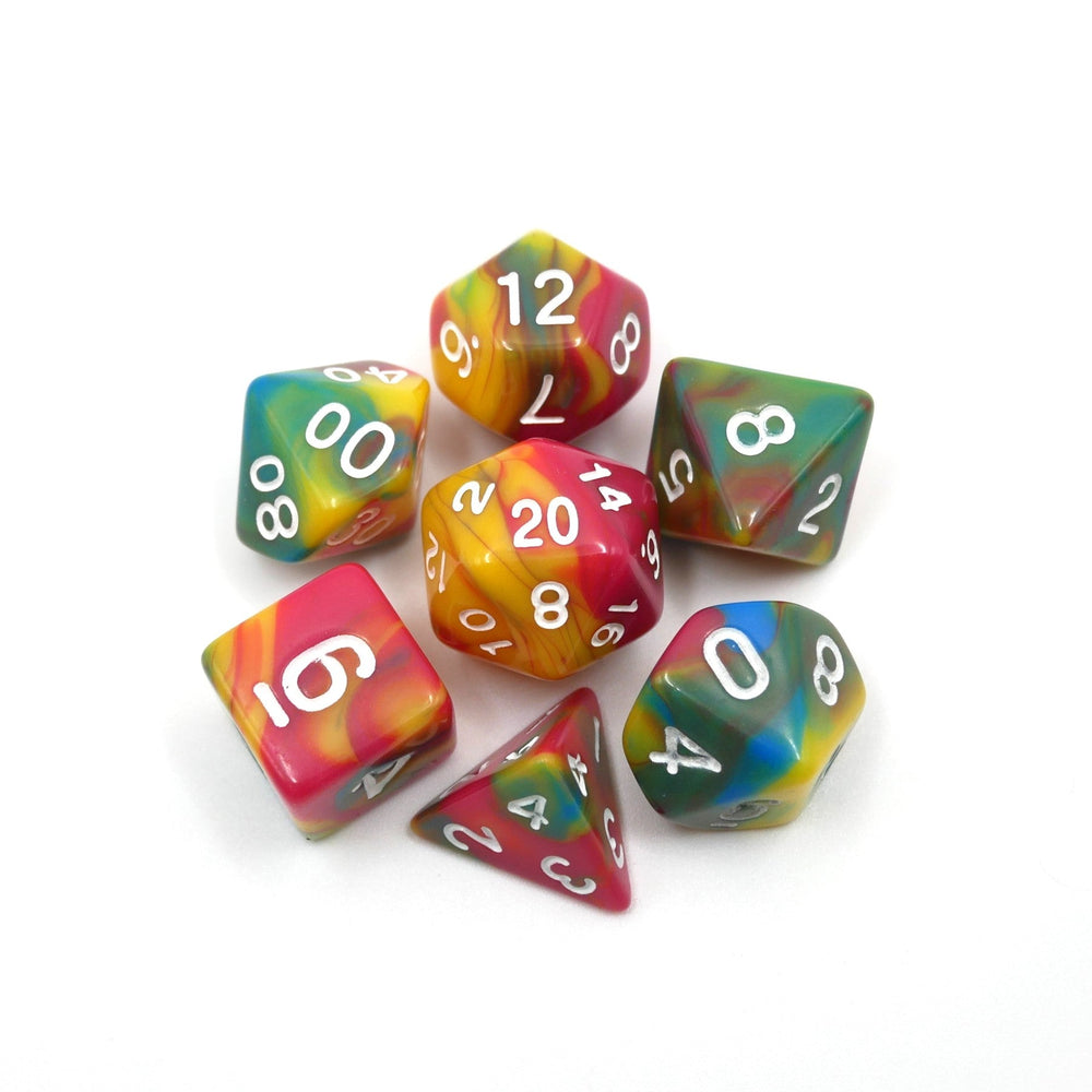 Spiral Lollipop - 7 Piece DnD Dice Set | Acrylic RPG Gaming Dice (ONLINE ORDER ONLY)