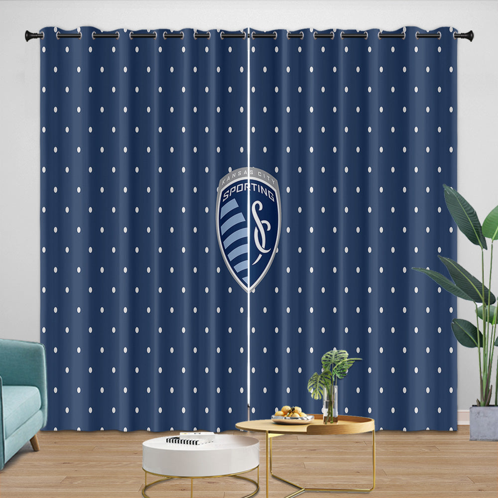 Sporting Kansas City Curtains Blackout Window Drapes Room Decoration (Online Order Only)