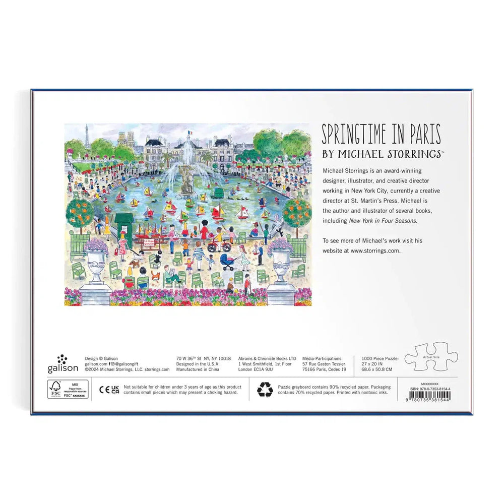 Springtime in Paris 1000 Piece Jigsaw Puzzle Galison (ONLINE ORDER ONLY)